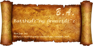 Batthyány Anasztáz névjegykártya
